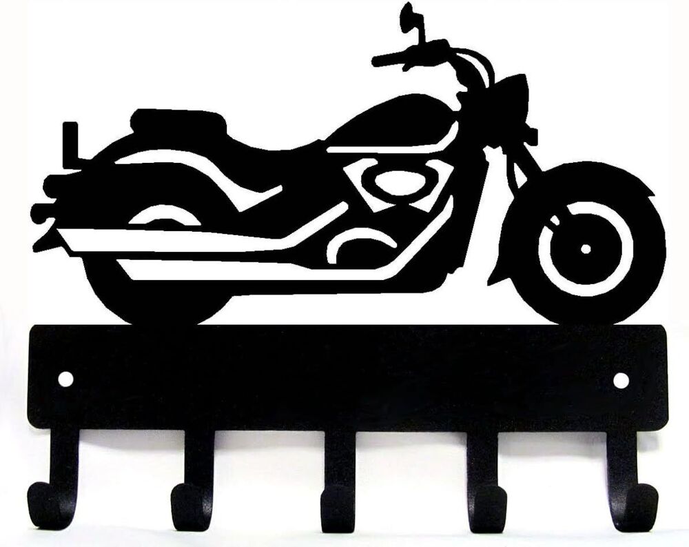 Cruiser Motorcycle Motorbike #12 Key Rack Hanger - 9 inch Wide Metal Wall Art