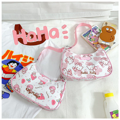 Cute Hello Kitty Mymelody Kuromi Underarm Bag Handbag Shoulder Bag Tote Girls