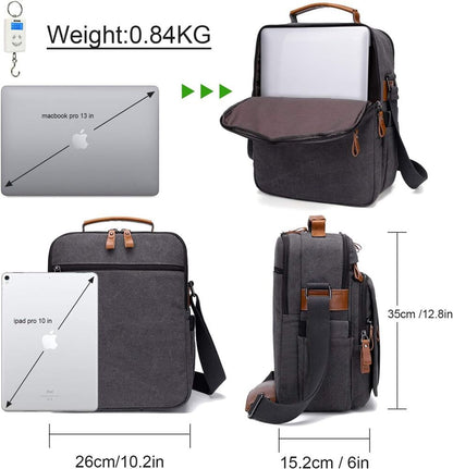 ESTARER Mens Messenger 13.3 inch Laptop Bag, Water-resistant Canvas Computer...