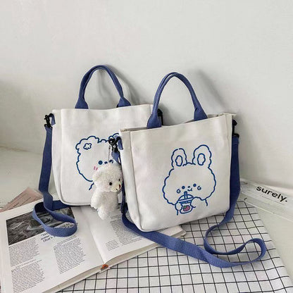 One Strap Shoulder Canvas Bag Fashion Student Backpack Pouch Tote Purse Leisure