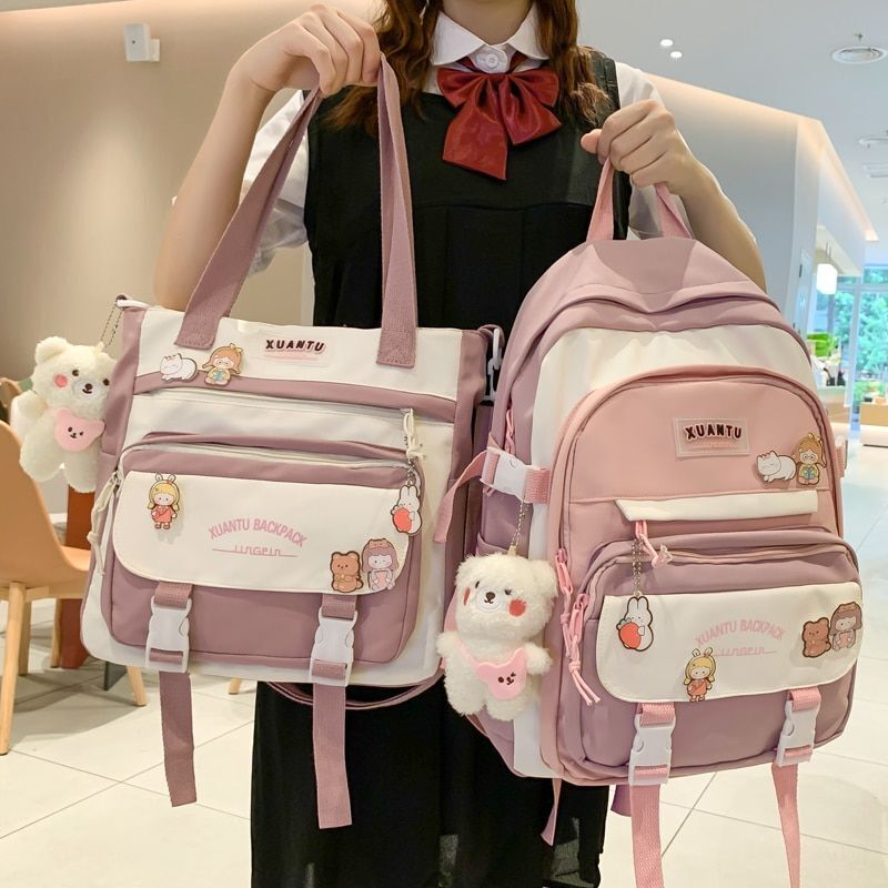 Backpack Shoulder Bags Multi Pockets Waterproof School Bag 31*11*32CM Blue Black