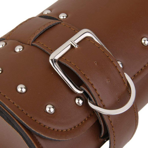 Universal Motorcycle Tool Storage Bag PU Tool Tail Front Fork Roll Saddle Bag
