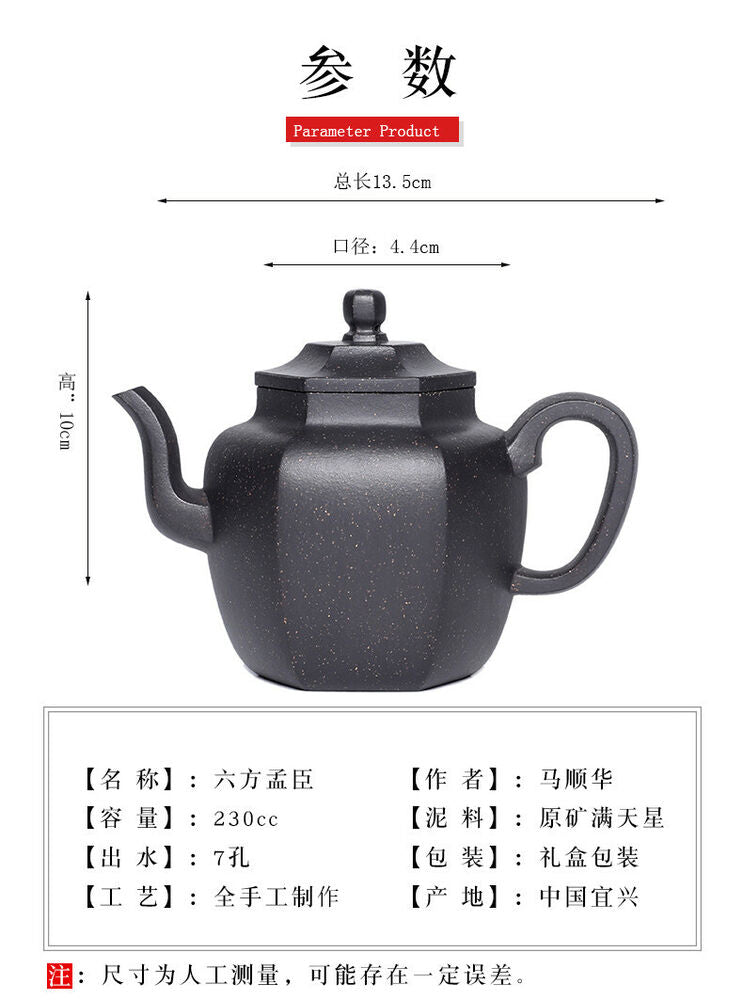 230cc chinese Yixing Handmade Zisha teapot Purple clay LiuFang Gongfu Tea Pot