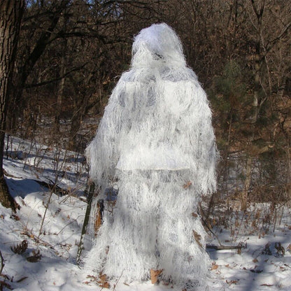 Men White Ghillie Suits Synthetic Fiber Yowie Sniper Tactical Hunting Clothing