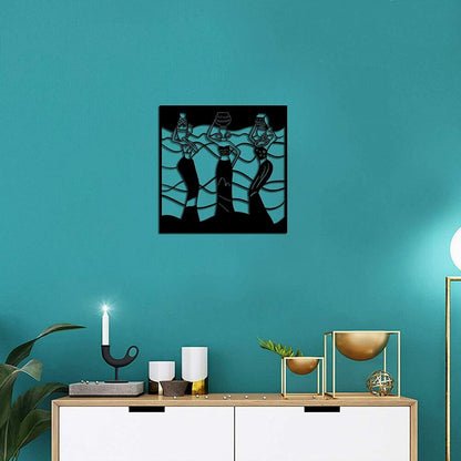 African Metal Wall Sculpture Dancing African Woman Wall Art Decor