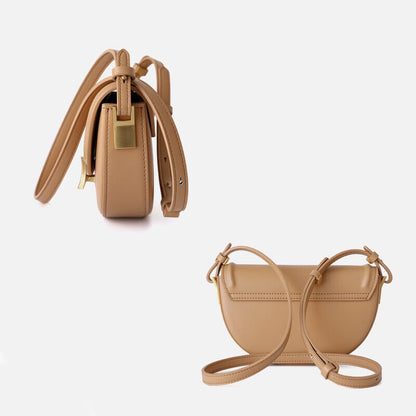 Small Mini Real Leather Flap Saddle Bag Shoulder Purse Clutch Crossbody Fasshion