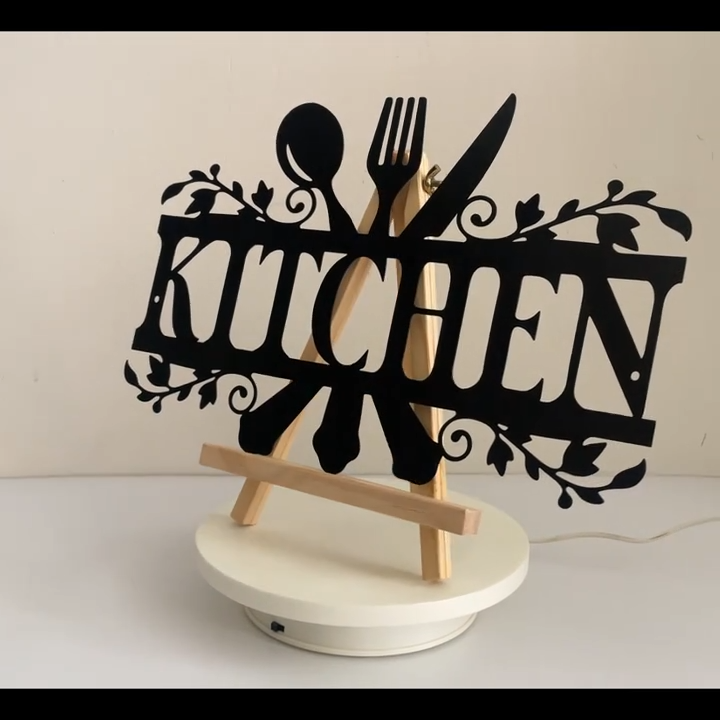 Kitchen Wall Decor Metal Black Letter Art Signs Rustic Plaques Cut Out 35.5x22cm