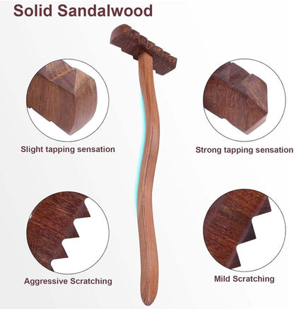 Wooden Back Scratcher Hard Durable Double Sided Scraper/Hammer Anti-Itch/Massage