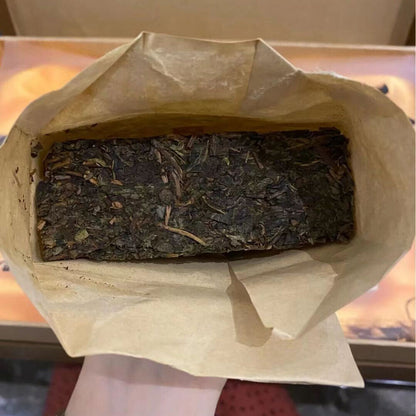 300g Baishaxi Dark Tea Brick Fucha Organic Black Tea Anhua Golden Leaf Dark Tea