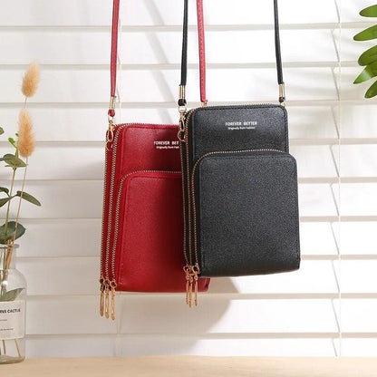 Women Touch Screen RFID Crossbody Cell Phone Bag Wallet Pouch Shoulder Purse