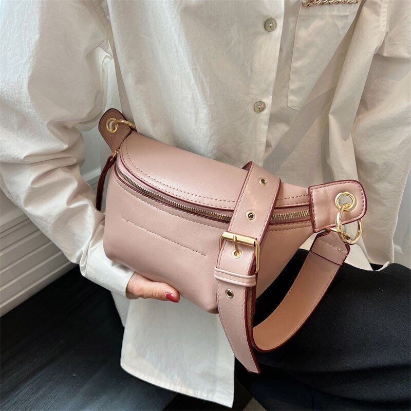 Waist Bag Women Leather Chest Bags Belt Bag Women's Shoulder Crossbody Bag