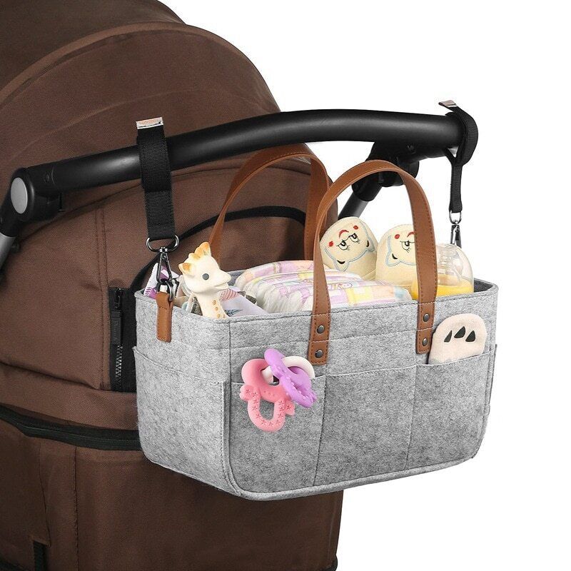 Baby Felt Storage Nursery Basket Bag Handle Nappy Kids Storage Pocket