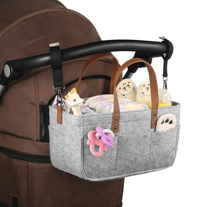 Baby Felt Storage Nursery Basket Bag Handle Nappy Kids Storage Pocket