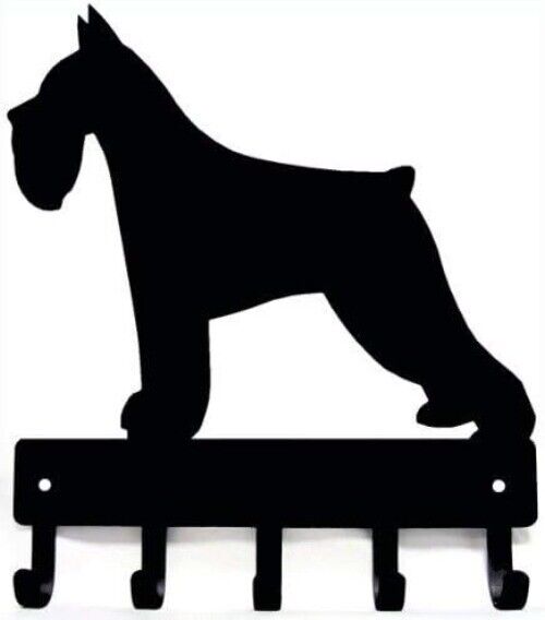 Miniature Schnauzer Dog-Key Hooks & Keychain Holder-6 inch/9 inch Metal Wall Art
