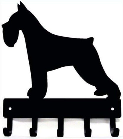 Miniature Schnauzer Dog-Key Hooks & Keychain Holder-6 inch/9 inch Metal Wall Art