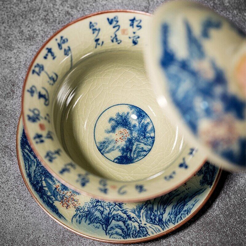 Puer Tea Ceramic Opening Gaiwan For Tea Tureen Teaware Cup Chinese Tea Bowls