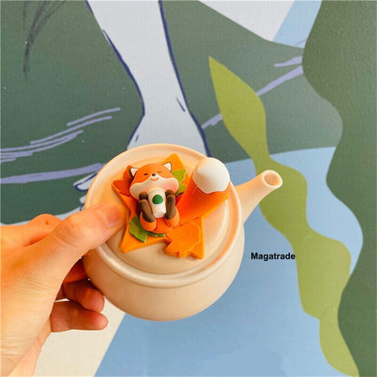 Starbucks Autumn Forest Fox Ceramic Teapot Cup Set Maple Leaf