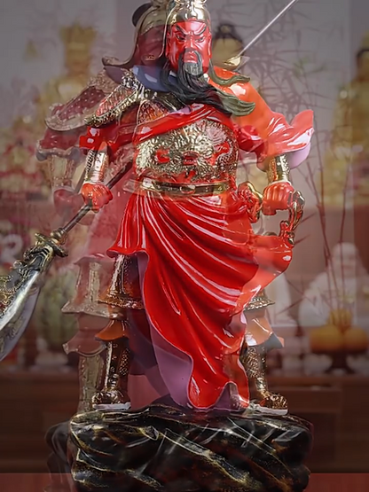 46cm,Modern resin Wealth Guan Gong Riding Dragon Statue,Guan Yu,Home God War 关公
