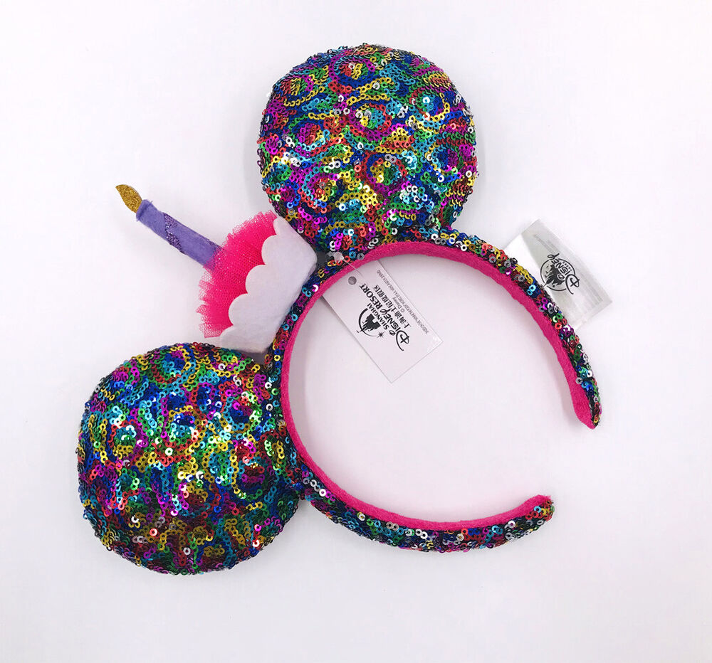 Kids New Hat Disney Parks Candle 2020 Minnie Ears Sequins Multicolor Headband