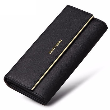 Woman Wallet Fashion Purse Black Gold Clutch Bag Red Purple Wallets 3.5*19*10 CM