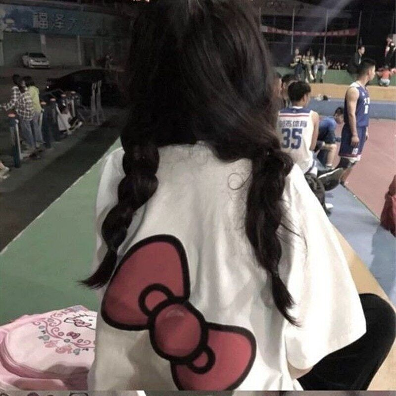Hello Kitty T-Shirt Cotton Short Sleeve Breathable Cartoon Anime