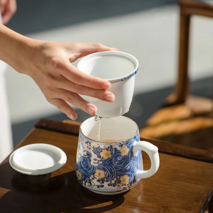 Ceramic Tea Mug Novelty Porcelain Tea Cup with Infuser