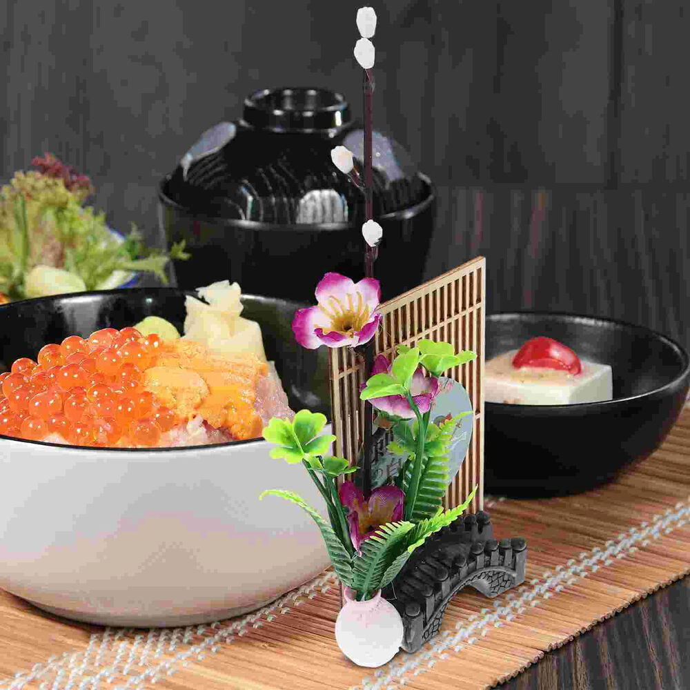 Floral Decor Plastic Wood Flower Sushi Plates Japanese Sashimi Trays Decorations