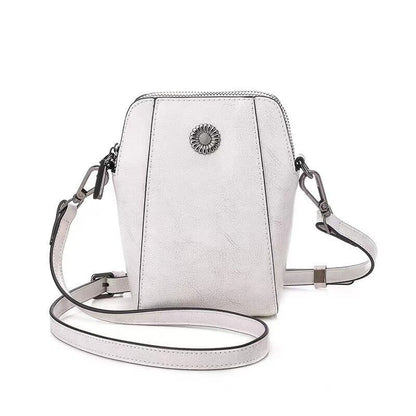 Split Leather Phone Bag Single Shoulder Messenger Cowhide Crossbody 16*18*9 CM