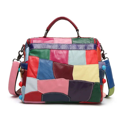 Women's Message Bag Girls Patchwork Street Travel Shoulder Bags