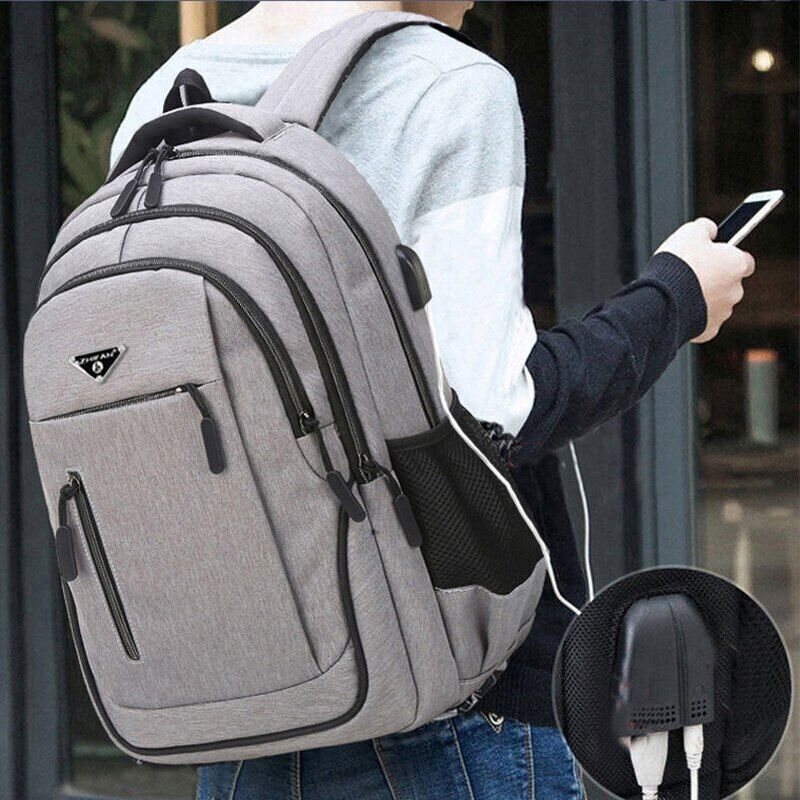 Backpack Men Laptop Backpacks 15.6 Oxford High School Bags Teen Student Backpack