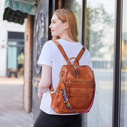 Women Backpack Purse Ladies Travel College Shoulder Bags with Colorful Strap