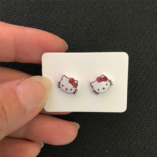 Cute Women Girl's Hello Kitty Earrings Ear Stud Fashion Jewelry Gift
