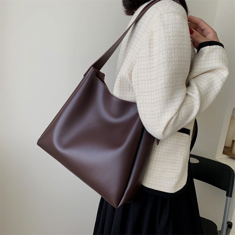 Leather Tote Bag Women Female High Capacity Shoulder Side Bag Handbags