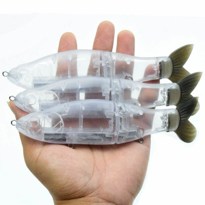 Artificial Baits 6.5inch Megnetic Weight Glide Lure Blank Transparent Soft Tail