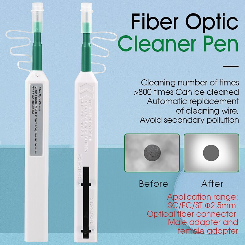 SC/FC/ST 2.5mm Fiber Optic Cleaning Pen LC/MU 1.25mm Cleaning Fiber Cleaner Tool