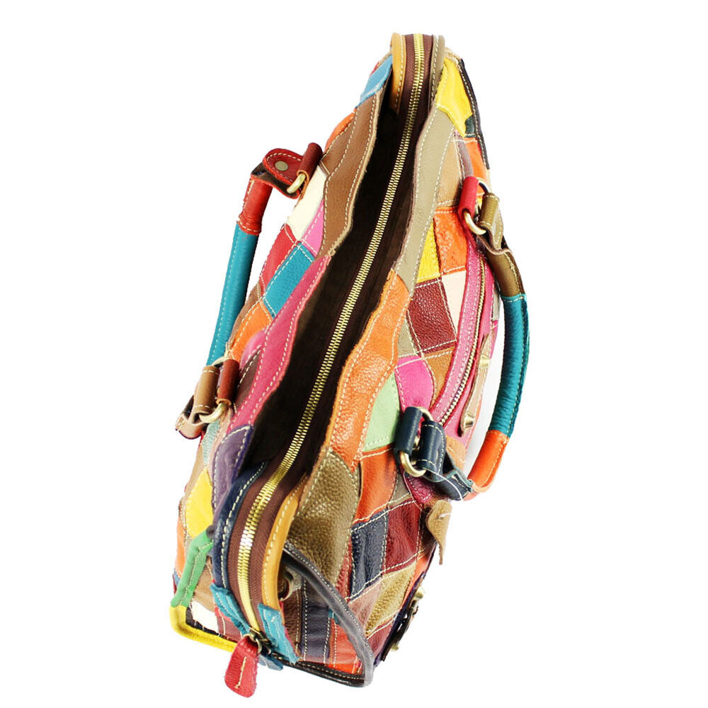 Designer Women's Genuine Leather Multi-color Handbag Satchel Tote Shoulder Bags