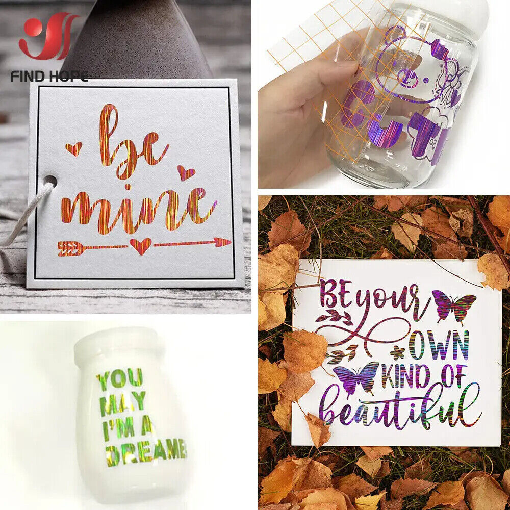 Wall Decoration Sticker Vinyl Craft Holographic Glitter Adhesive DIY Mugs Decals