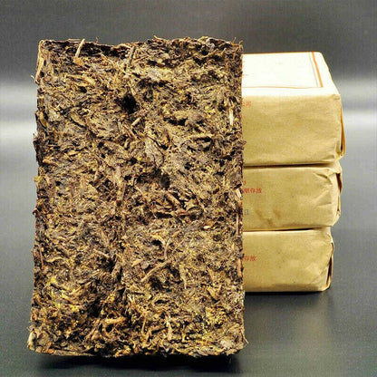 300g China Fu Zhuan Dark Tea Brick Anhua Baishaxi Fucha Golden Flower Black Tea