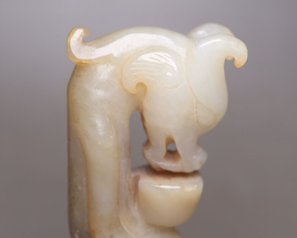 Old Peking Chinese Hetian Jade Carved Exquisite Statue Unique Wonderful Art Work