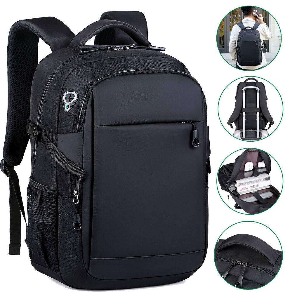 Men Women Backpack Bookbag School Travel Laptop Rucksack Zipper Bag 15.6'' 14 13