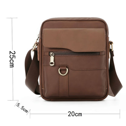 100% Genuine Leather Men's Sling Shoulder Bag Messenger Bag 8" Handbag Crossbody