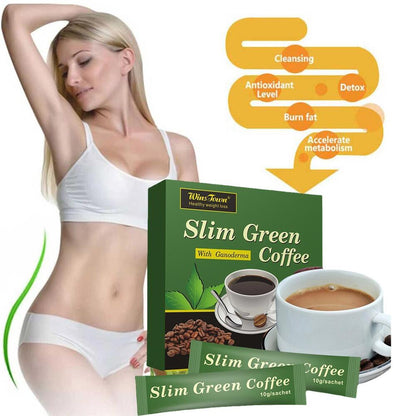 Weight Loss Green Coffee with Ganoderma Control Weight Detox Slim Tea 18pcs/box
