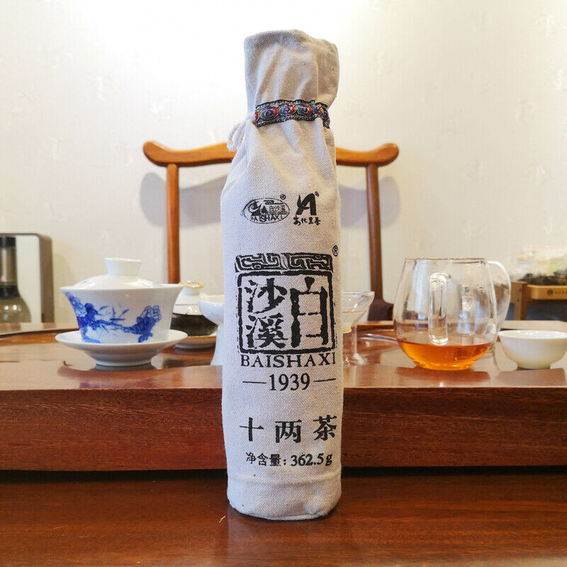 362.5g Black In Bamboo Basket Hei Cha Baishaxi Shi Liang Cha Hua Juan Dark Tea