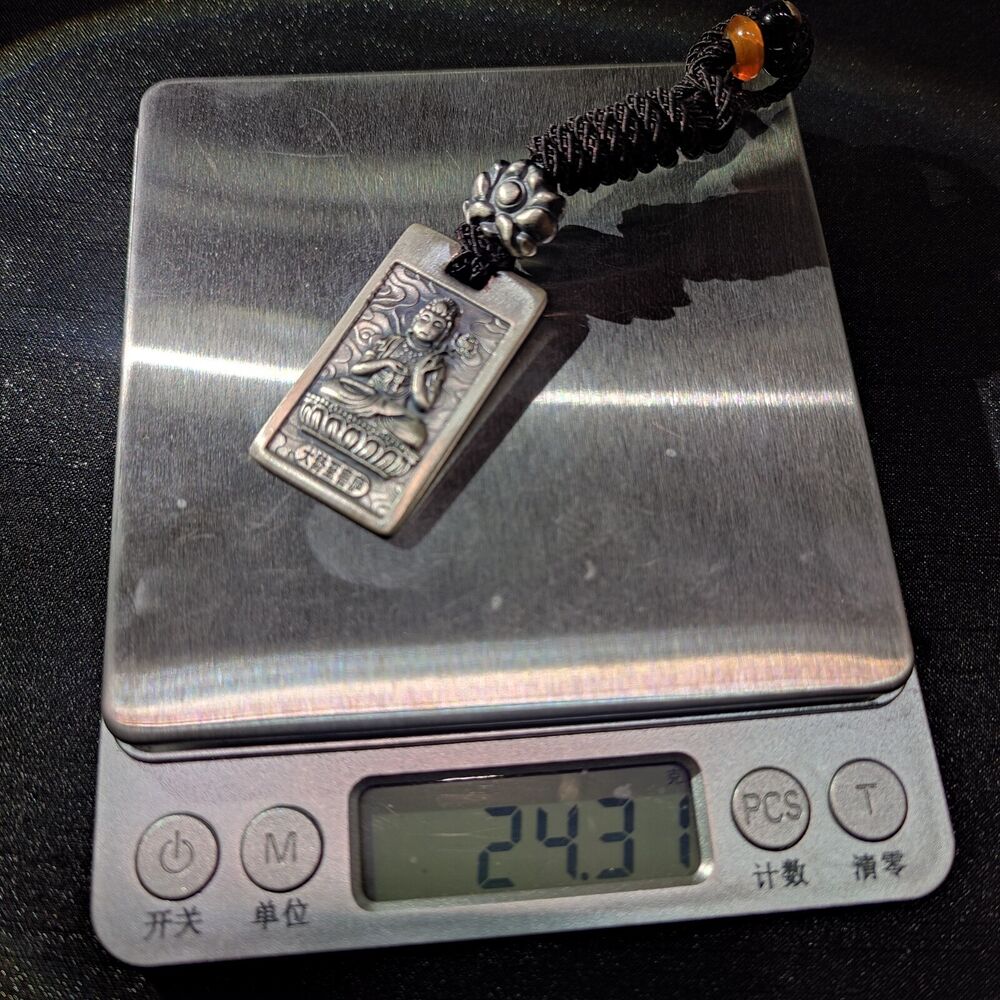 Blessing 999 Silver Pendant Lucky Mahasthamaprapta Bodhisattva Kwan-yin statue