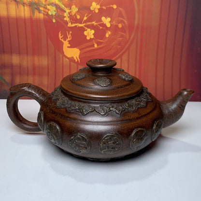 Antique Chinese Yixing Purple Clay Teapot Zisha Ceremony Ceramic Teacup Teapots