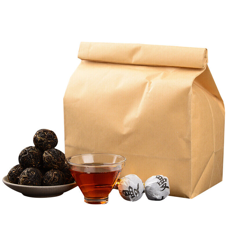 Handmade Pearl ManSong SaiHong Tea Ancient Ripe puerh Tea Mini Pu'er Tea-