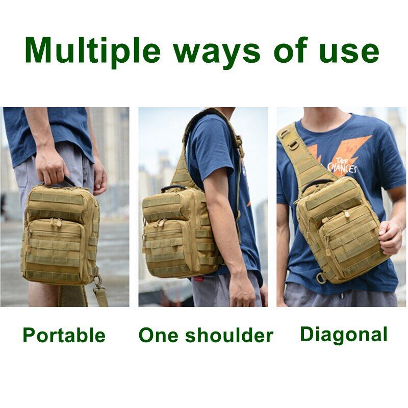Men Shoulder Chest Bag Sports Nylon Army Hunting Camping Hiking Travel Backpack