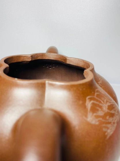Vintage Chinese Yixing Purple Clay Teapot Zisha Ceremony Ceramic Peach Teaware