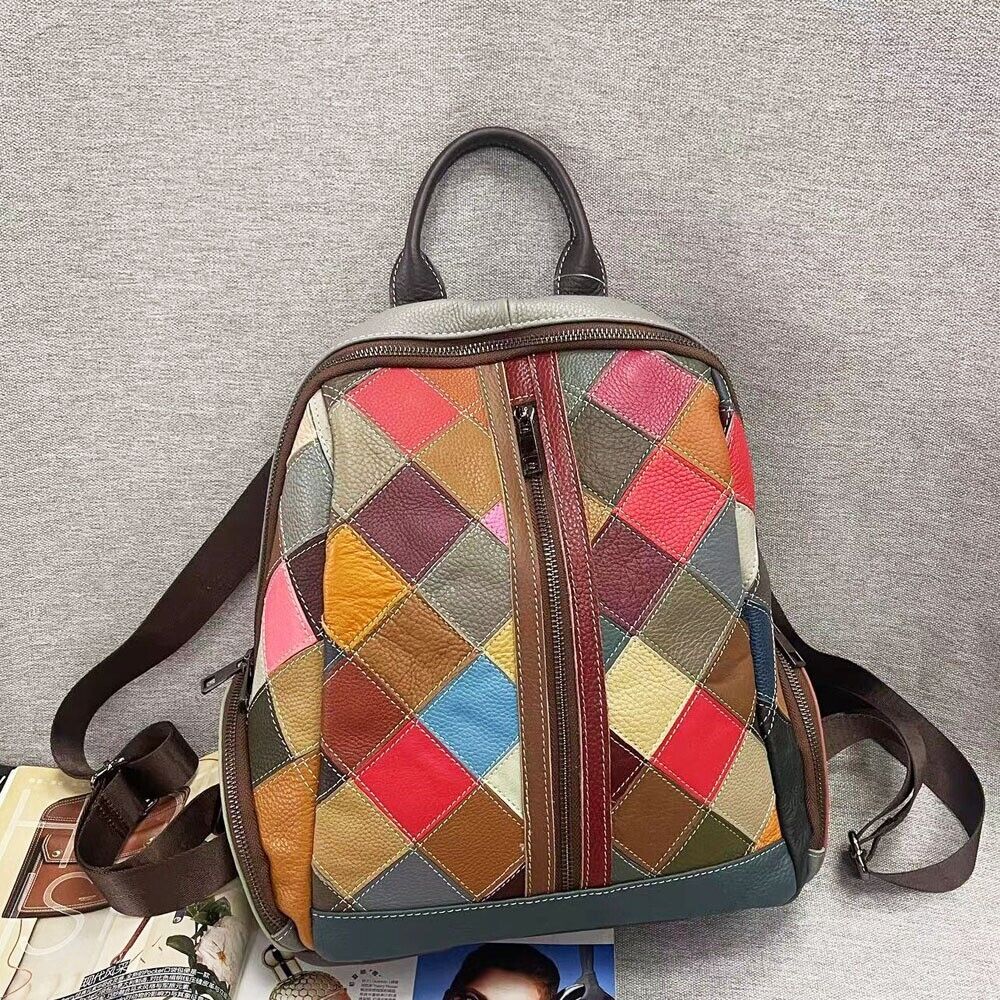 New Designer Cow Leather Colorful (random) Bag, Women's Backpack Travel Bag