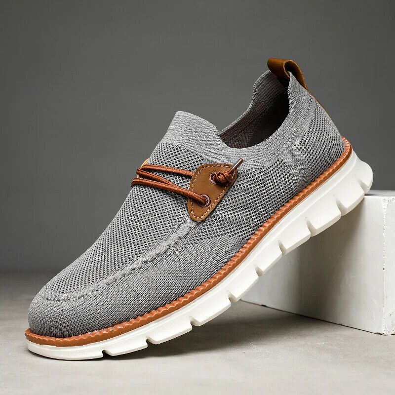 Men Casual Mesh Shoes Loafers Summer Breathable Light Weight Big Foot